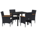 Set de dining pentru grădină 5 piese Negru Rattan Poli - WALTI WALTI