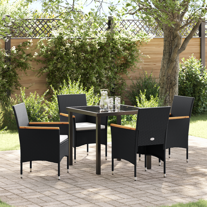 Set de dining pentru grădină 5 piese Negru Rattan Poli - WALTI WALTI