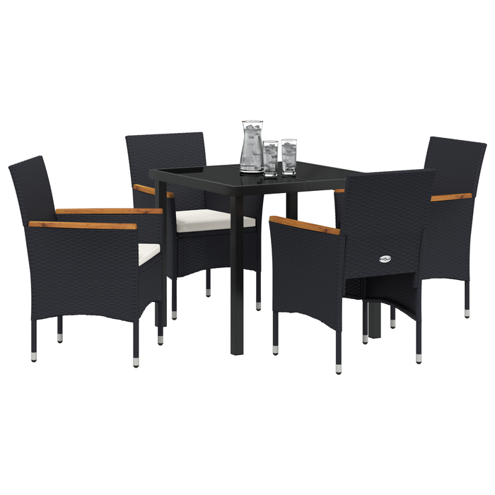 Set de dining pentru grădină 5 piese Negru Rattan Poli - WALTI WALTI