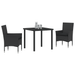 Set de Dining pentru Grădină cu Perne Poliratan Negru - WALTI WALTI