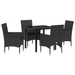 Set mese grădină vidaXL 5 piese cu perne rattan sintetic negru - WALTI WALTI