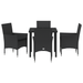 Set mese grădină vidaXL 5 piese cu perne rattan sintetic negru - WALTI WALTI