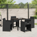 Set de dining de 5 piese cu perne negru ratan polimer - WALTI WALTI