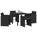 Set de dining de 5 piese cu perne negru ratan polimer - WALTI WALTI