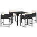 Set de dining de grădină 5 piese cu perne ratan poli negru - WALTI WALTI