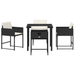 Set de dining de grădină 5 piese cu perne ratan poli negru - WALTI WALTI