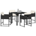 Set de dining de grădină 5 piese cu perne ratan poli negru - WALTI WALTI
