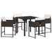 Set de dining de grădină 5 piese cu perne din rattan polimer maro - WALTI WALTI