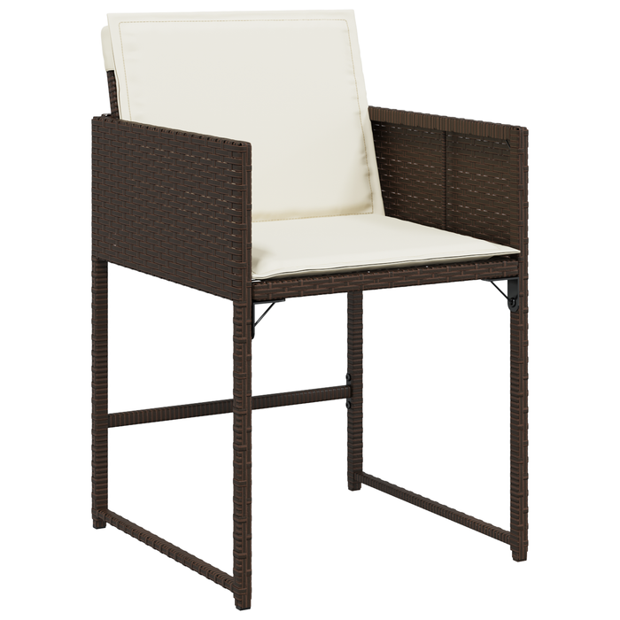 Set de dining de grădină 5 piese cu perne din rattan polimer maro - WALTI WALTI