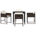 Set de dining de grădină 5 piese cu perne din rattan polimer maro - WALTI WALTI