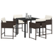 Set de dining de grădină 5 piese cu perne din rattan polimer maro - WALTI WALTI
