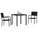 Set de dining în grădină 3 piese din rattan PE negru - WALTI WALTI