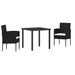 Set de dining pentru grădină cu perne - rattan polimeric negru - WALTI WALTI