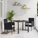 Set de dining pentru grădină cu perne - rattan polimeric negru - WALTI WALTI