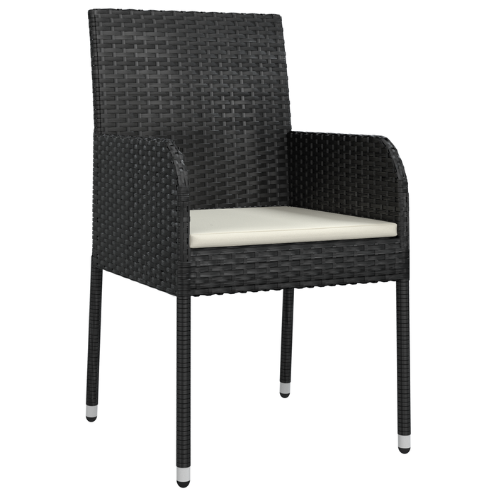 Set de 5 Piese pentru Dining în Grădină cu Pernițe Negru Ratan Poli - WALTI WALTI
