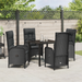 Set Dining Grădină 5 Piese Negru Rattan Polimeric - WALTI WALTI