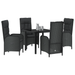 Set Dining Grădină 5 Piese Negru Rattan Polimeric - WALTI WALTI