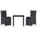 Set Dining Grădină cu Pernă Negru Rattan Poli - WALTI WALTI