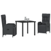 Set Dining Grădină cu Pernă Negru Rattan Poli - WALTI WALTI