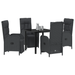 Set dining grădină 5 piese cu perne Negru Poliratan - WALTI WALTI
