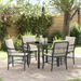 Set dining grădină cu 5 piese și perne, Negru, Rattan Poli - WALTI WALTI