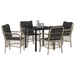 Set de dining de grădină cu 5 piese cu perne gri deschis din ratan PE - WALTI WALTI