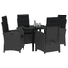 Set de dining de grădină 5 piese cu perne Negru Ratan sintetic - WALTI WALTI