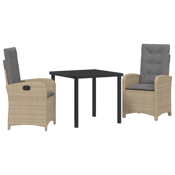 Set de masă pentru grădină cu perne Beige Ratan Poli - WALTI WALTI