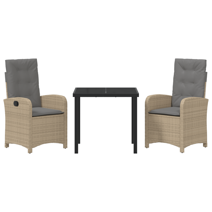 Set de masă pentru grădină cu perne Beige Ratan Poli - WALTI WALTI