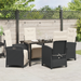 Set de dining în grădină cu 5 piese și perne din rattan poli negru - WALTI WALTI