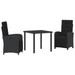 Set de dining pentru grădină vidaXL cu perne poli-ratan negru - WALTI WALTI