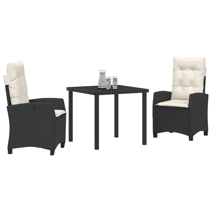 Set de dining de grădină cu perne, Negru, Poliratan - WALTI WALTI