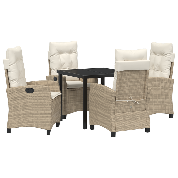 Set de dining de grădină cu perne Bej Rattan Poliester - WALTI WALTI