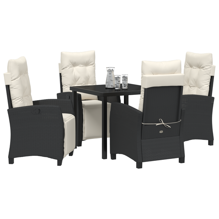 Set de dining pentru grădină 5 piese Rattan PE negru - WALTI WALTI