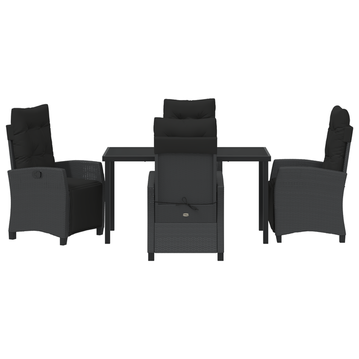 Set de 5 Piese pentru Dining în Grădină Negru Poliratan - WALTI WALTI