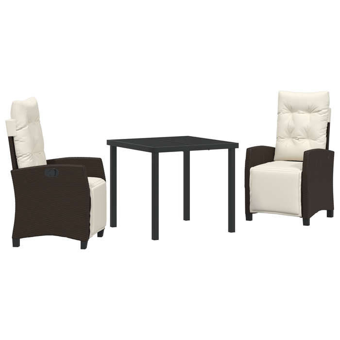 Set de dining pentru grădină 3 piese Marron din ratan sintetic - WALTI WALTI