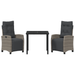 Set de Dining pentru Grădină de 3 Piese Gri Rattan PE - WALTI WALTI