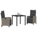 Set de Dining pentru Grădină de 3 Piese Gri Rattan PE - WALTI WALTI