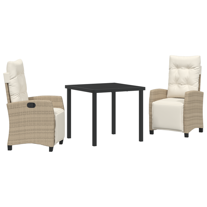Set de dining pentru grădină, 3 piese, Bej, Poliratan - WALTI WALTI
