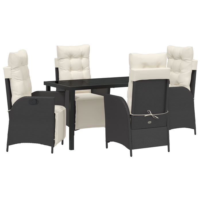 Set de 5 Mobilier pentru Grădină Ratan Poly Negru - WALTI WALTI