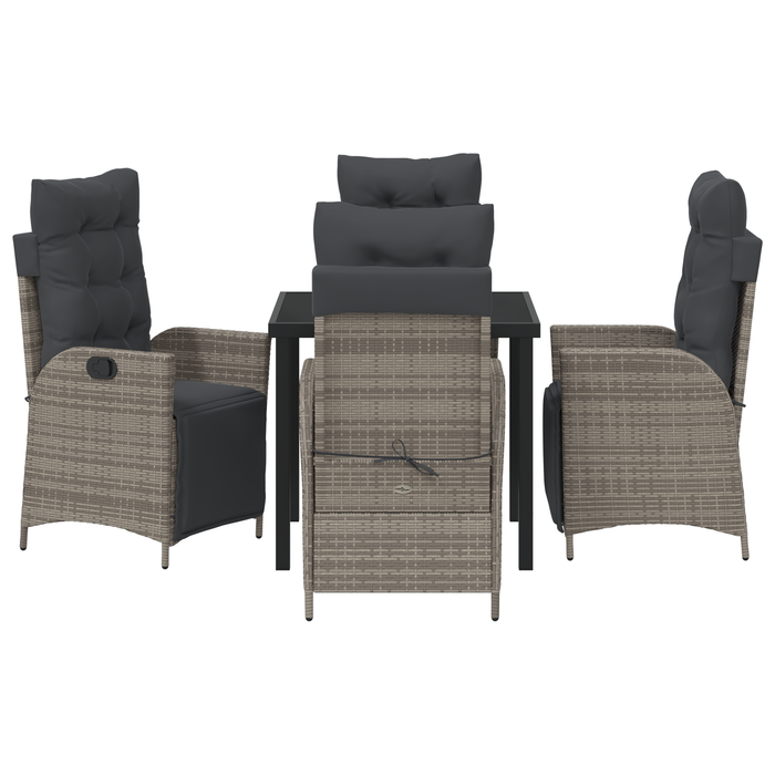 Set 5 piese dining grădină gri din rattan PE - WALTI WALTI