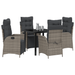 Set 5 piese dining grădină gri din rattan PE - WALTI WALTI
