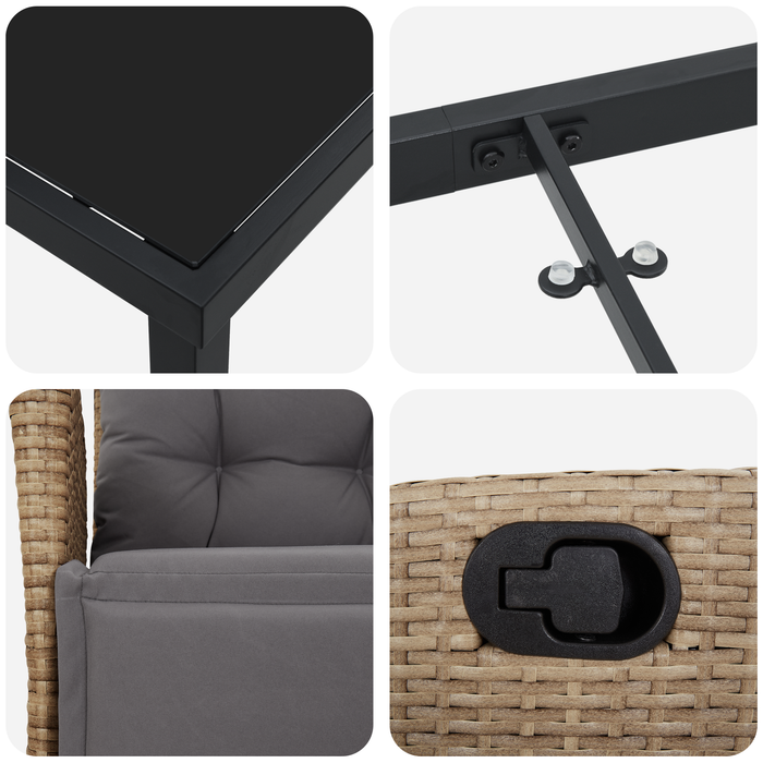 Set de 5 Mobilier de Grădină din Rattan Bej - WALTI WALTI