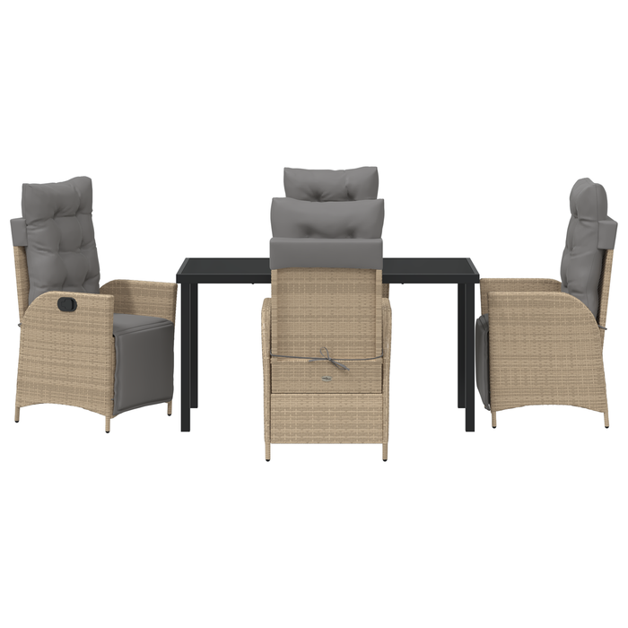 Set de 5 piese pentru servirea mesei în grădină Bej Rattan Polimer - WALTI WALTI