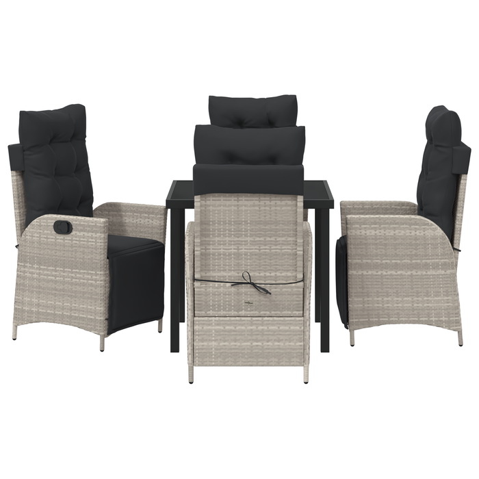 Set de dining pentru grădină 5 piese Gri Deschis Ratan Sintetic - WALTI WALTI