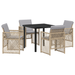 Set de dining pentru grădină vidaXL cu 5 piese și perne din ratan bej - WALTI WALTI