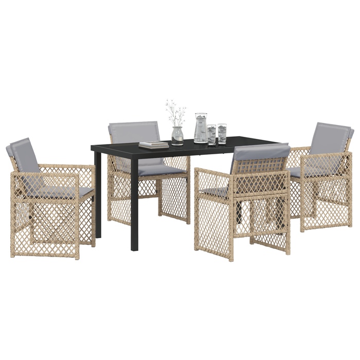 Set de Dining pentru Grădină cu Perne Bej Ratan Poli - WALTI WALTI