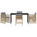 Set de dining pentru grădină cu 5 piese cu perne în rattan bej - WALTI WALTI