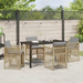 Set de dining pentru grădină cu 5 piese cu perne în rattan bej - WALTI WALTI