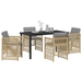 Set de dining pentru grădină cu 5 piese cu perne în rattan bej - WALTI WALTI